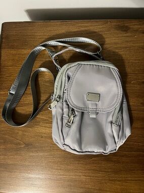 Compact Crossbody Bag in Light Gray